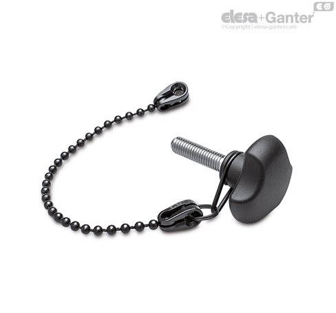 VTT-p-LP Solid lobe knobs Zinc-plated steel threaded stud
